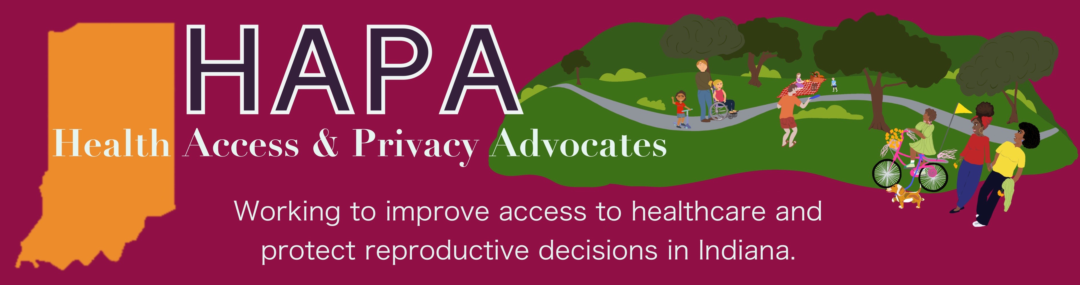HAPA--Health Access & Privacy Alliance title with outline of state